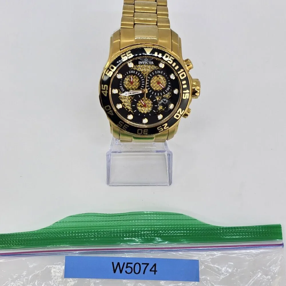 Invicta‎ 19837 Men Watch Pro Diver Chronograph Gold Dial Bracelet 6